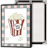 Funny Cute Popcorn Poster Preppy Kitchen Canvas Wall Art Minimalist Colorful Plaid Food Picture Prints Painting For Playroom Cinema Kitchen Dining Room Wall Decor 8x12in Framed