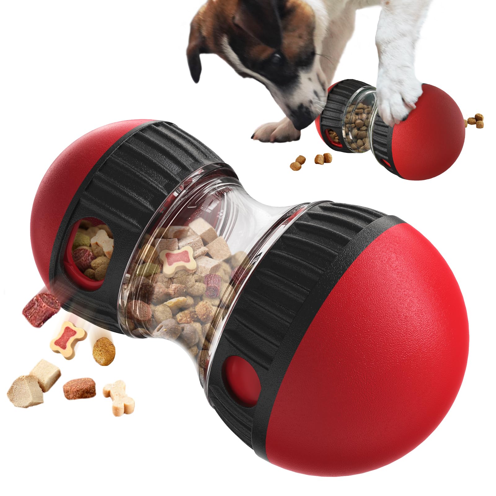 KONOATOR Dog Toy Treat Dispenser - Irregular Rolling Design, Bite-Resistant, Unleash Fun & Treats