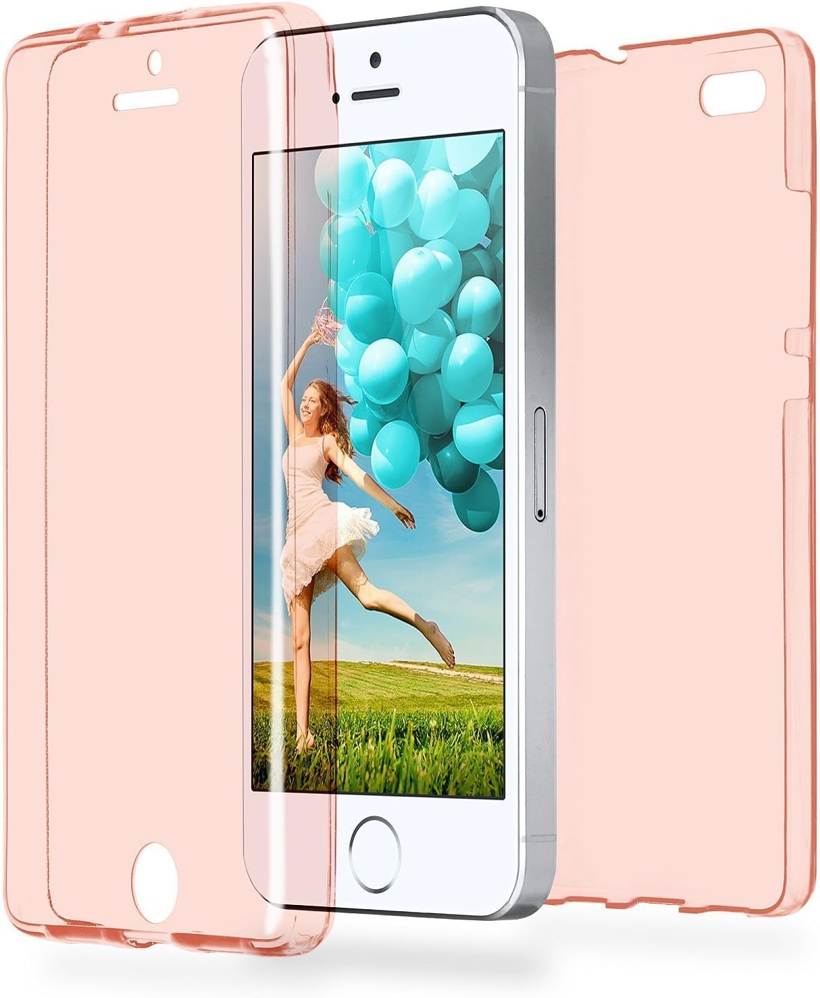 Shockproof 360° Protective Front and Back Full Body Silicon Gel Case Cover - Slim Strong All Round Protection for iPhone (iphone 5c, Clear)