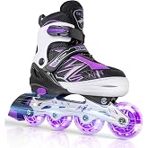 LEJIJIT Adjustable Kids Inline Skates for Girls Boys Children Beginners, Inline Skates with Light Up Wheels for Kids and Youth for Indoor Outdoor Sports