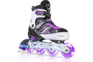 Adjustable Kids Inline Skates for Girls Boys Children Beginners, Inline Skates with Light Up Wheels for Kids and Youth for Sp