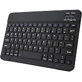 KUNSI Bluetooth Keyboard for iPad, Rechargeable Slim Portable Wireless Keyboard for iPad Tablets, Compatible for All iOS/Windows/Android System Devices-Black