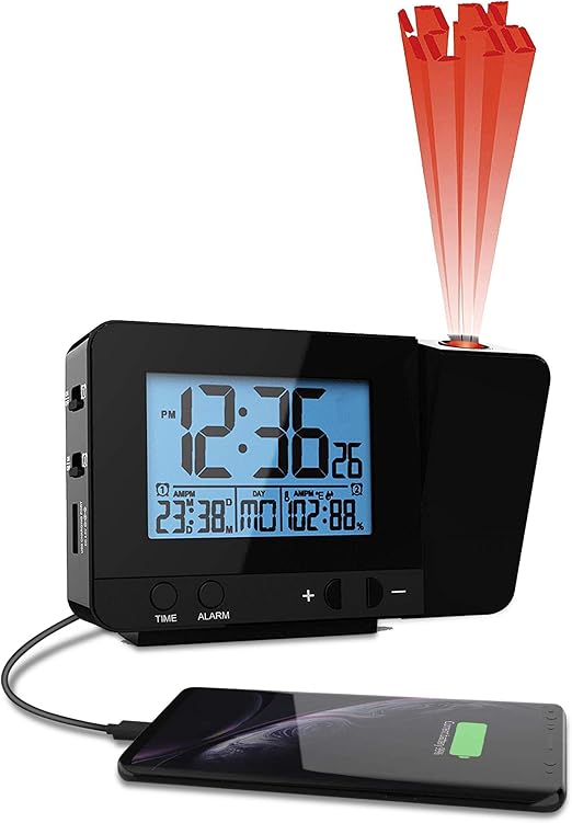 Amazon Com Think Gizmos Atomic Projection Clock With Temperature