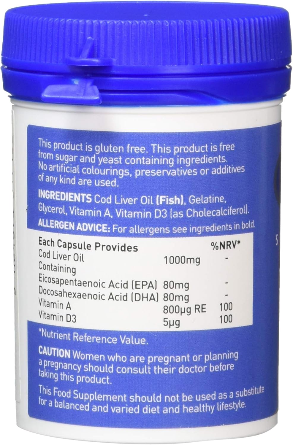 Valupak Cod Liver Oil Capsules High Strength 1000mg 30 Capsules, White,blue, 30 count (Pack of 1) - Image 3
