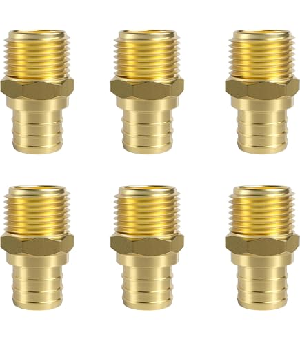 EFIELD 20 PCS 1/2" PEX X 1/2" Male NPT Brass Adapters - Lead Free, Crimp Fittings