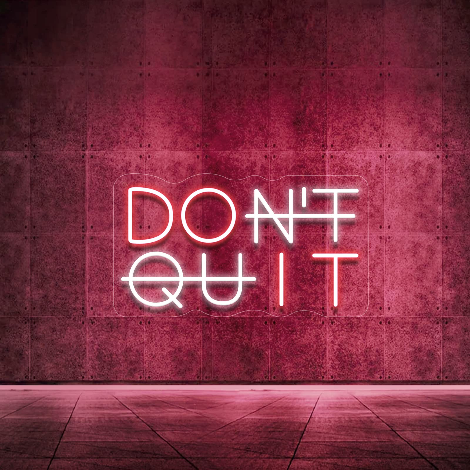 Photo 1 of YIKBIK Don't Quit Neon Sign for Wall Decor, DO IT Neon Lights Party Decorations, USB Powered Switch LED Neon Lights Adjustable for Office, Gym, Man Cave, Gamer Room Decor