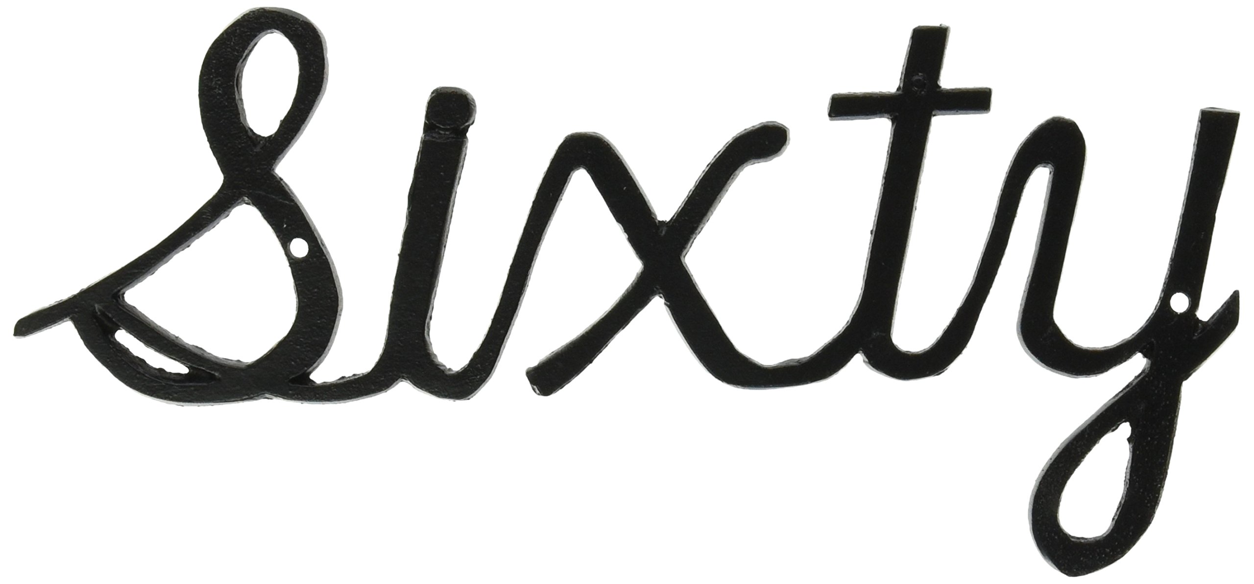 Montague Metal Products Small Script House Number, Sixty,Black