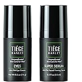 Tiege Hanley Anti Aging Bundle for Men, Eye Cream and Face Serum With Peptides, Hyaluronic Acid, and Vitamin B3 to Help Reduce the Look of Wrinkles and Dark Circles, Men’s Skin Care, 2 Piece Set