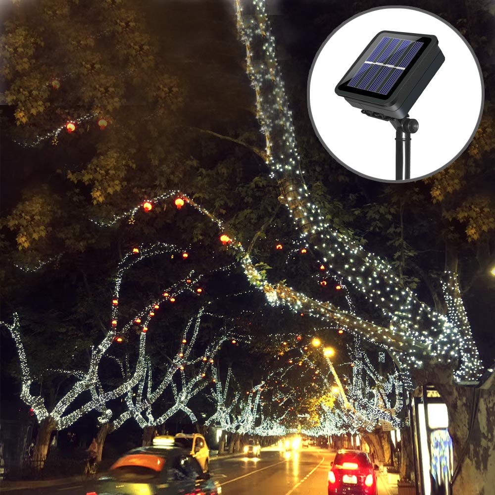 Solarmks Solar String Lights,100 LED Outdoor String Lights, Copper Wire Fairy Lights Waterproof Decorative String Lights for Patio, Gate, Yard, Party, Wedding, Christmas,Garden (Warm White)