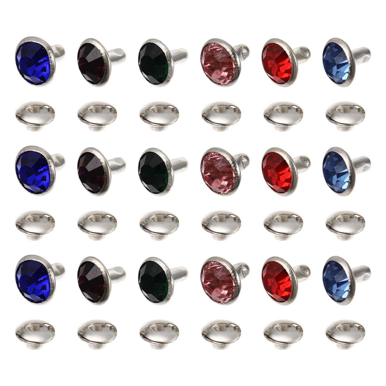 ULTNICE Rhinestone Rivets 120 Pieces 0.31 Inch Crystal Studs for DIY Craft Leather Rivets Bags Shoes Accessories