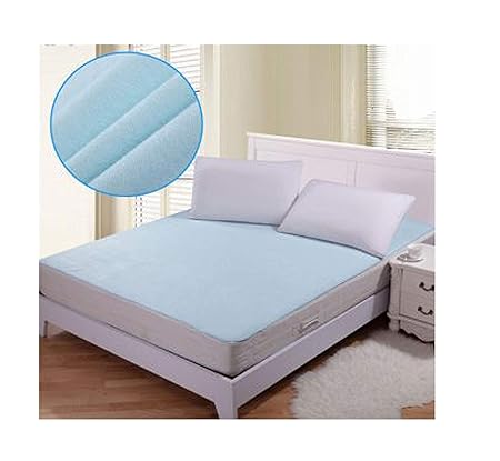 SANSEZZ Home Waterproof Hypoallergenic Mattress Protector for King Size Bed (Blue, 72x78-inch)