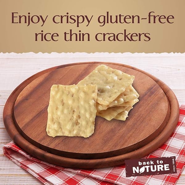 BACK TO NATURE GLUTEN FREE CRACKERS, SESAME SEED RICE THINS – DAIRY FREE, NON-GMO, MADE WITH RICE FLOUR, DELICIOUS & QUALITY SNACKS, 4 OUNCE​