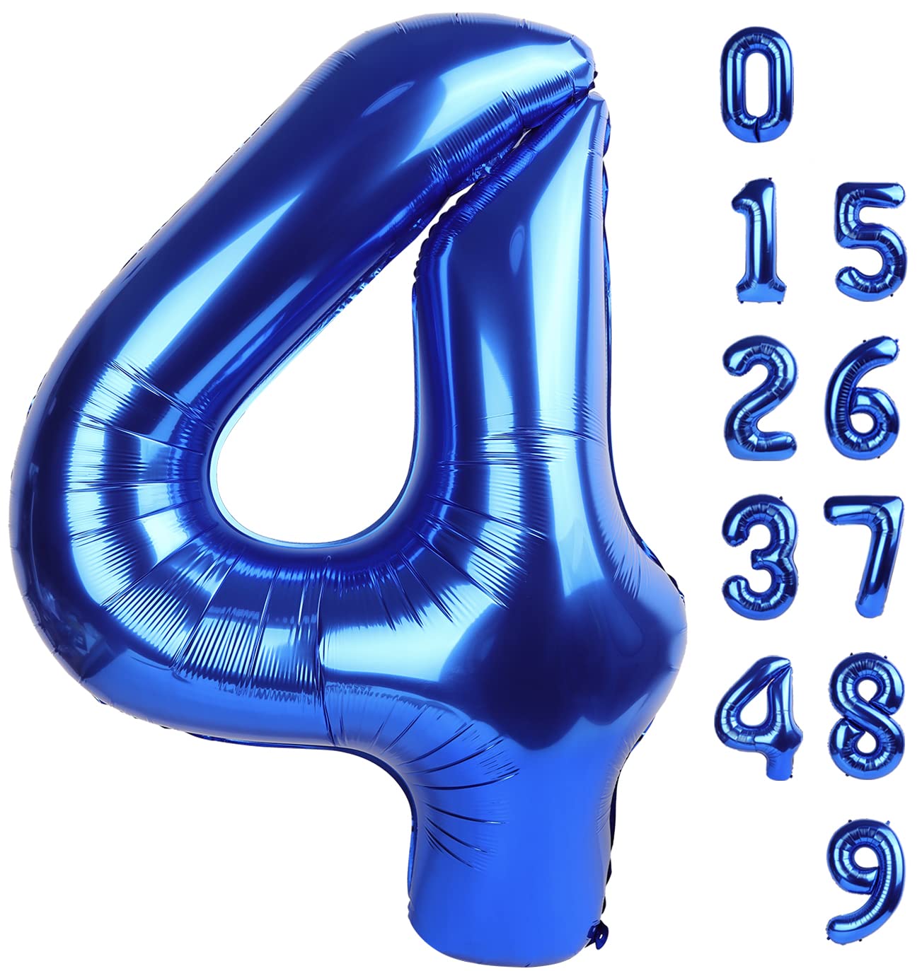Photo 1 of Numbers Balloons 40 Inch 4 Navy Blue Balloons for 4th Birthday Party, Number 4 14 40 Balloons