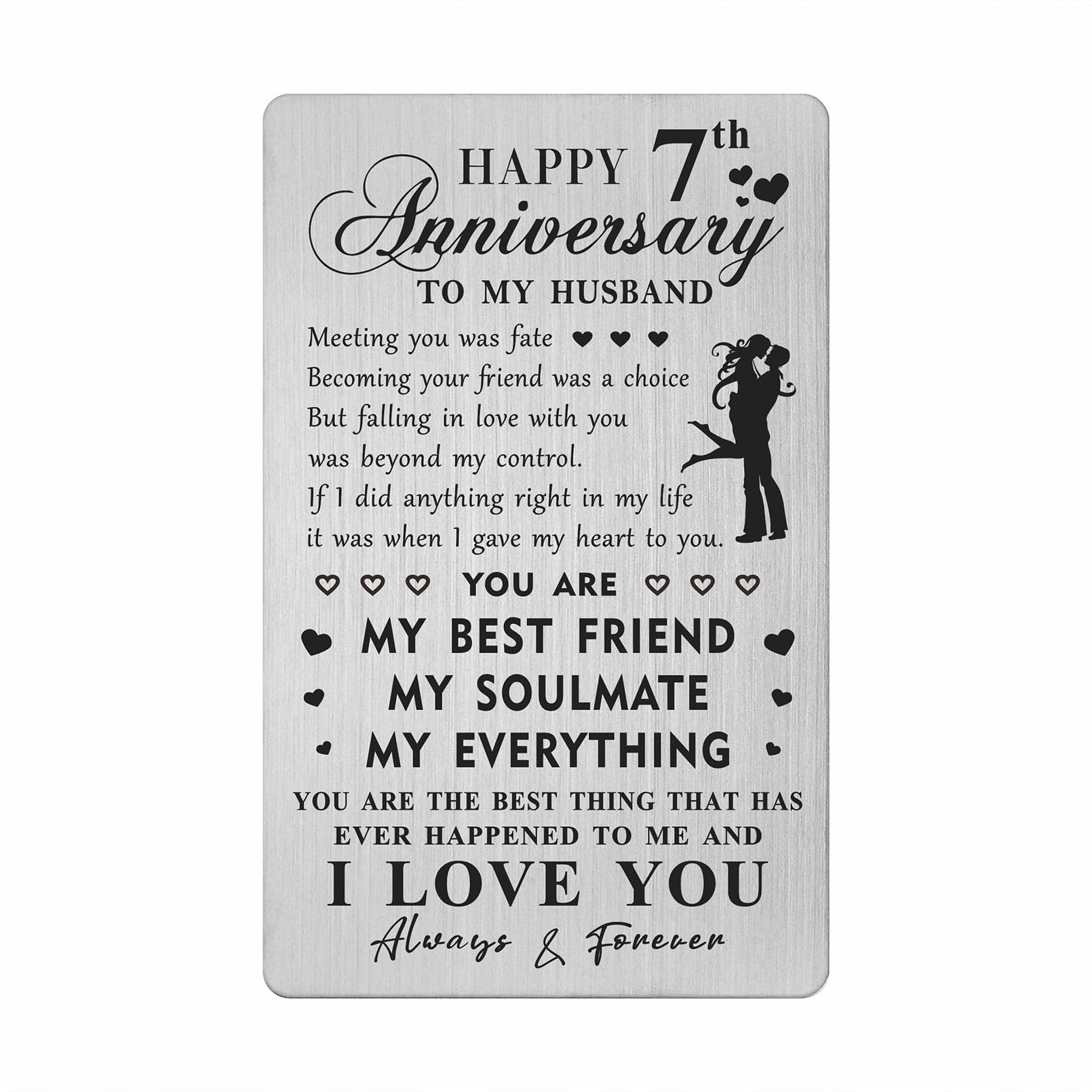 HYHYDHP 7th Anniversary Card Gifts for Husband - Happy 7 Year Anniversary Card for Him Men