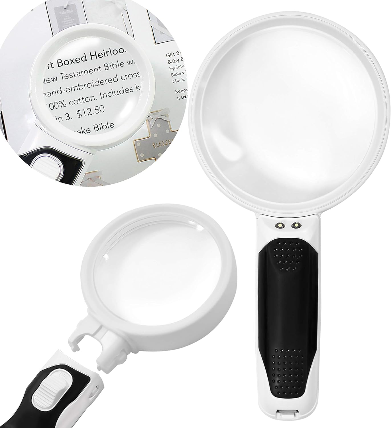 Amazon Com Magnifying Glass 5x 10x With Bright Led Lights Magnifying Glasses For Close Work Lighted Magnifier For Reading Handheld Kids Plastic Pocket Magnifying Glass With Light Magnified Glass Office
