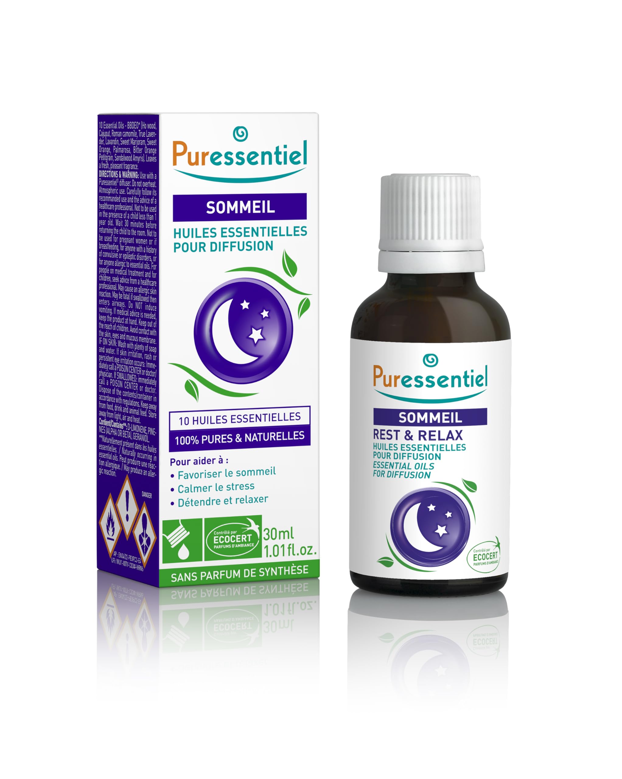 Puressentiel Essential Oils for Diffusion, Relax Blend 30 ml – Aromatherapy, 100% Pure and Natural Essential Oils with Calming and Soothing Properties – for Home, Office, Hotel, spa