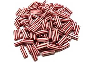 Blair Candy | Mini Licorice Candy Canes | 1 LB Resealable Stand Up Candy Bag | Mini Strawberry Flavored Christmas Candies | Red and White Stripe
