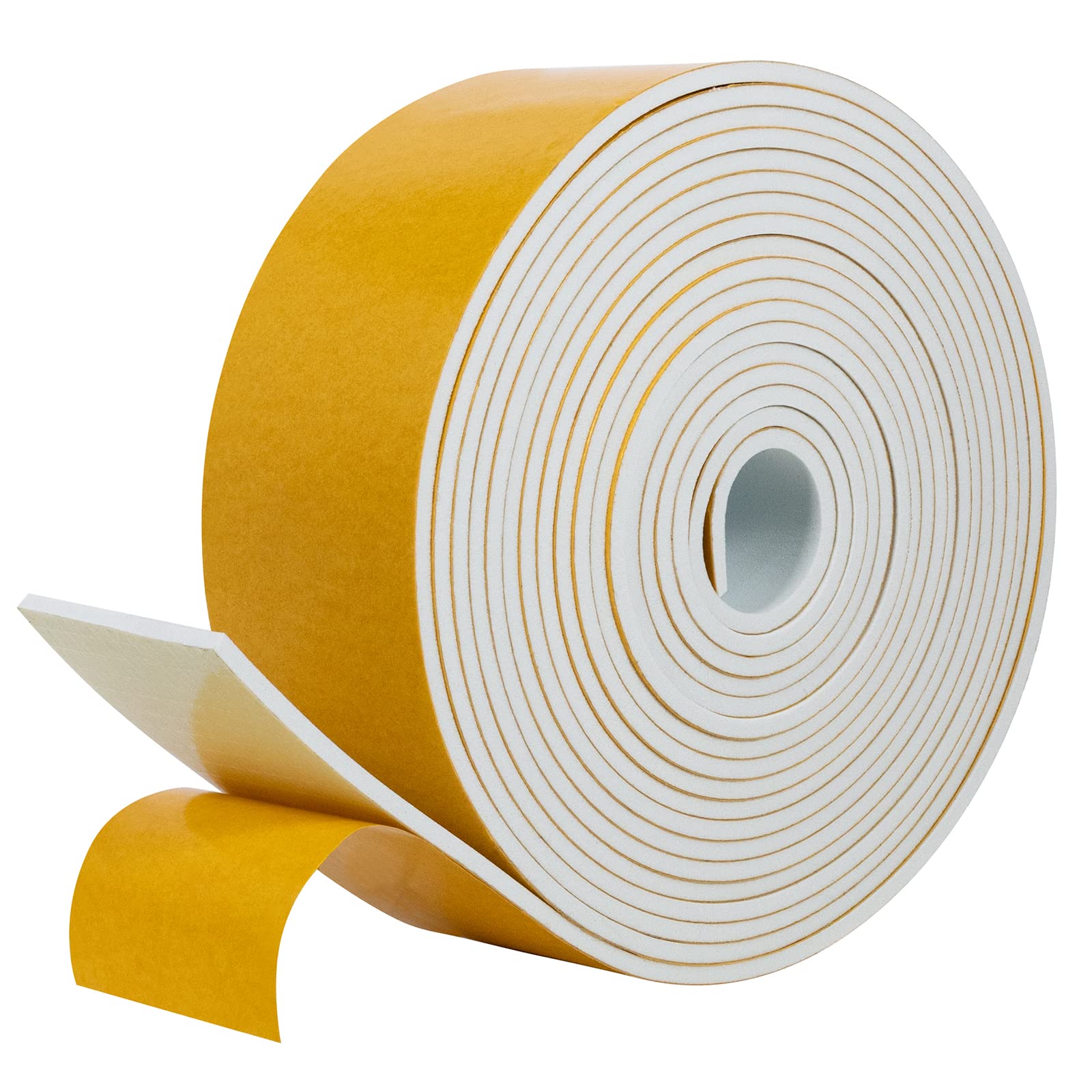 fowong Self Adhesive Weatherstripping 50mm Wide X 3mm Thick X 5m Long White Colour Closed Cell Foam Tape Home Window Door Draught Excluder