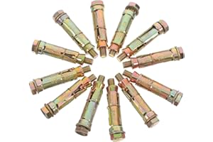 SEWACC 12pcs Heavy Duty Expansion Screws with Shield Anchors for Concrete Brick Wall Metal Threaded Bolts