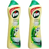 Vim (Cif) Cream Multi Purpose Cleaner with Micro Crystals, Lemon Scent - 16.9 Fl Oz / 500 mL x 2 Pack
