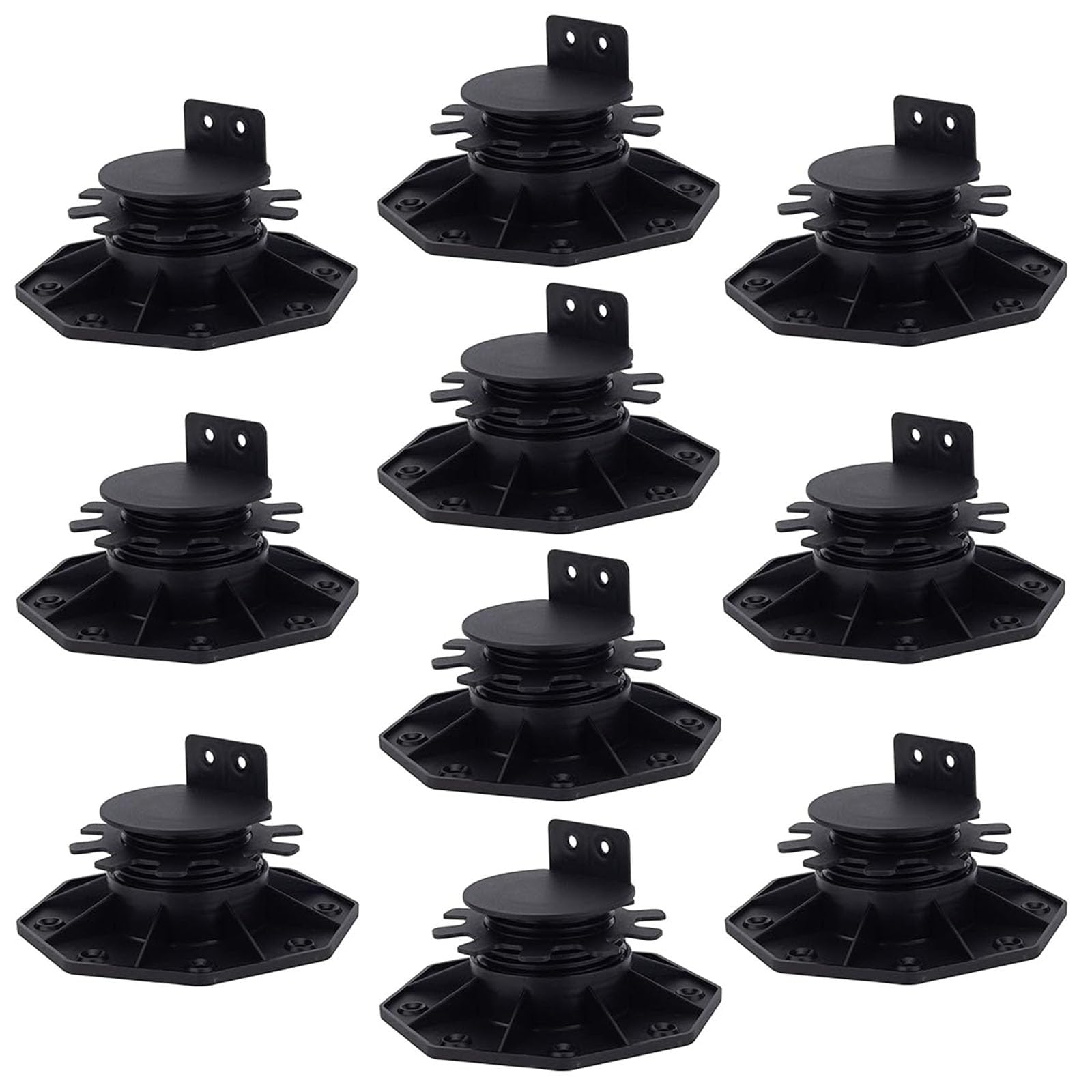 Photo 1 of 10PCS Adjustable Plastic Pedestal Paver(1.37" to 2.36") ,Deck Support Floor Raising,Adjustable Decking & Flooring Support Pedestal