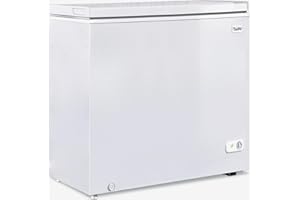 TABU 10 Cu Ft Chest Deep Freezer, Large Chest Freezer with 7 Level Adjustable Temperature,Compact Freestanding Top-opening Deep Freezer with Removable Storage Basket, White