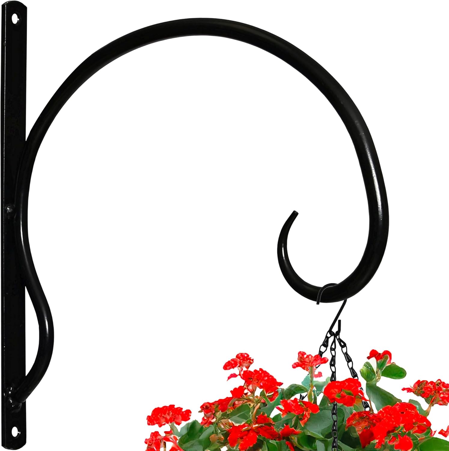 Outdoor Hanging Brackets - UpBlend 10x13.75 Inches Exceptionally Sturdy Plant Hanger - Heavy Duty Brackets for Plant Hanger Outdoor, Wall Mount Plant Hooks for Hanging Baskets, Plants, Wind Chimes, Ideal Decorative Garden Hooks