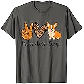 Peace Love Corgi Funny Dog Mom Mother's Day Corgi Lover T-Shirt
