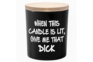 BFJLIFE Gifts for Him Husband Funny Romantic Unique Christmas Valentines Day Anniversary Birthday Gift for Boyfriend When This Candle is Lit Give Me That D Novelty Sandalwood Scented Soy Candle