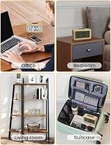 aboveClock Digital Alarm Clock Beech Wood Bedside Clock Large LCD Temperature 3 view 8