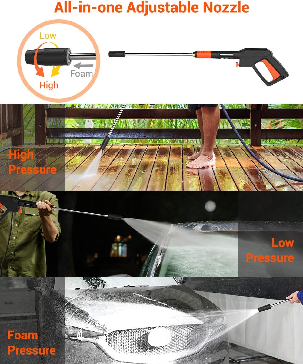 PAXCESS Electric Power Washer P3.2 1.76 GPM Wash Machine with Hose Reel, Orange : Garden & Outdoor