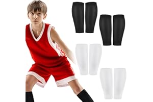Tarpop 4 Pairs Kid Calf Compression Sleeves Youth Basketball Leg Sleeves for Sport Protection Calf and Shin Support(Black, White)