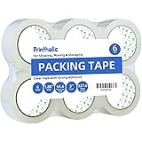 Printholic Packing Tape 6 Rolls Heavy Duty Shipping Packaging Tape 1.88" x 54.6 Yards, 3" Core, Clear, for Moving Packaging S