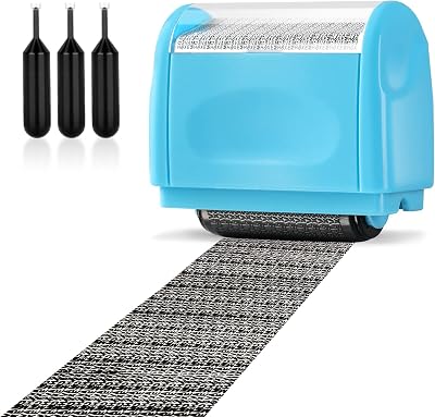 Lindastas Identity Theft Protection Stamp Wide Roller Blue 1.5-Inch