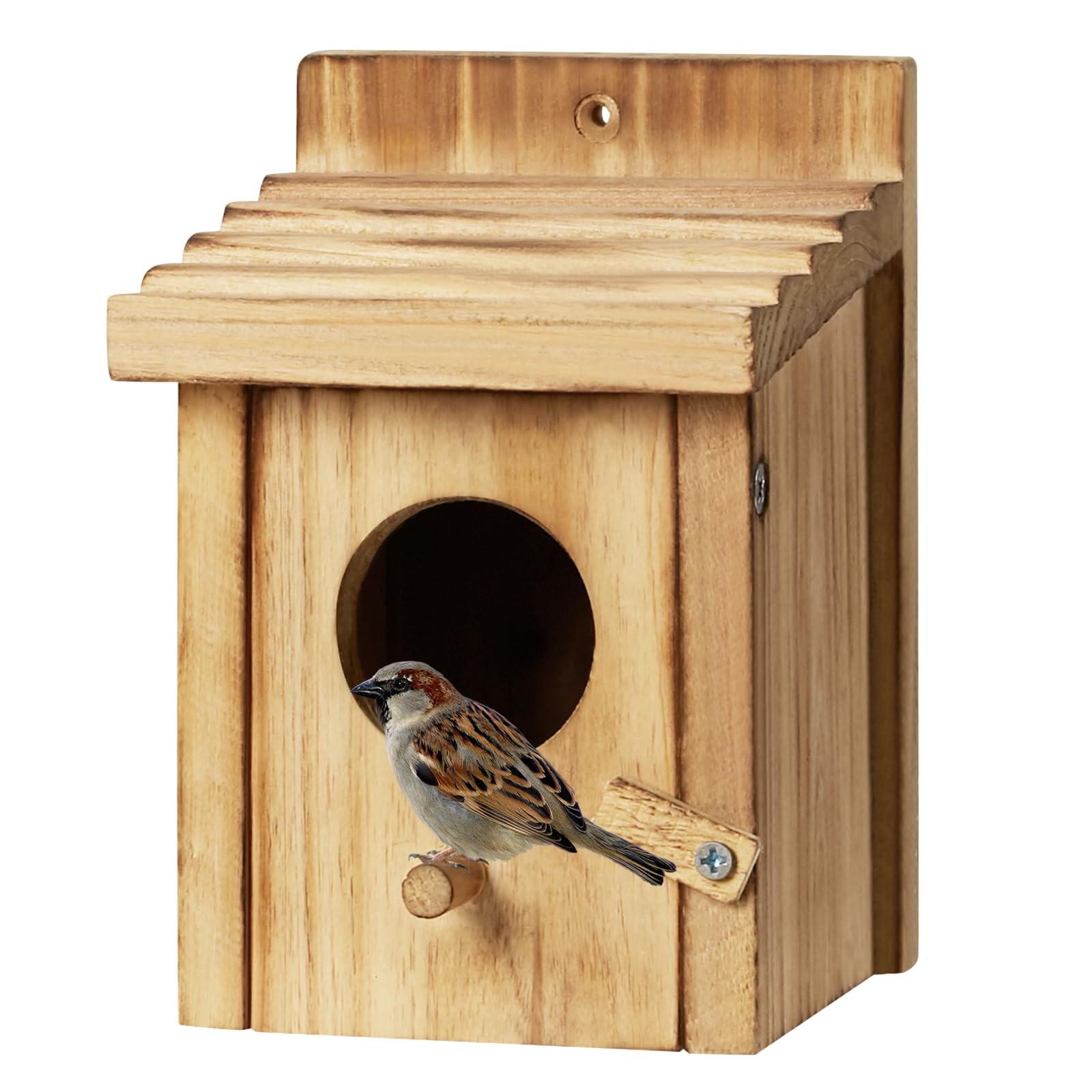 Photo 1 of CLACKIBUKVYZ Small Bird House for Hummingbirds,Bird Houses for Outside,Humming Bird Houses for Outside,Outdoor Bird Box,Birdhouse,Bluebird House,Wooden Birdhouse with perches