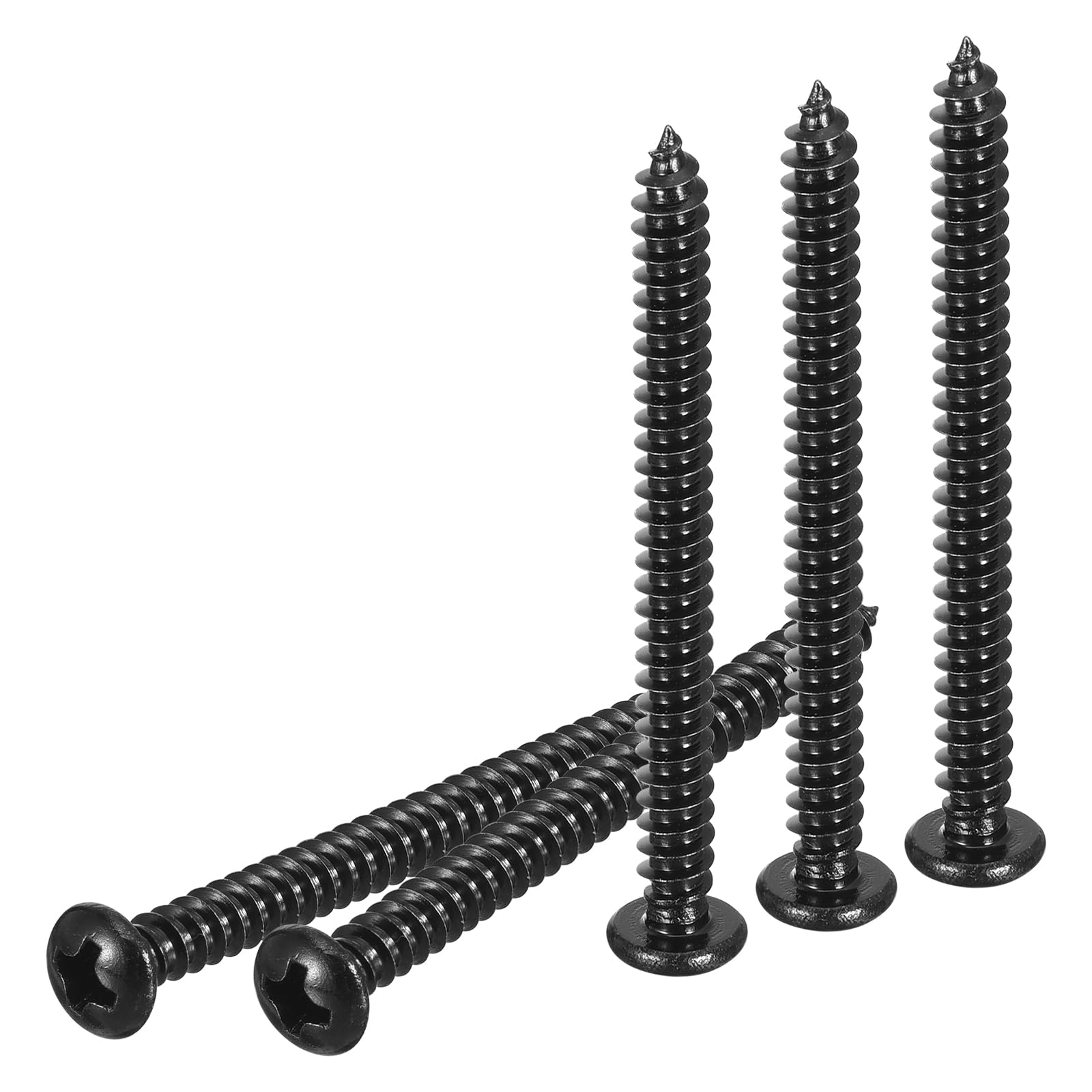 DTGN #8x1-3/4" Black Screws - 50Pack - 304 Stainless Steel Pan Head Phillips Screw