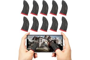 KINSONDER 10-Pieces Pro Gaming Finger Sleeves Silver Ion Fiber – Ultra-Thin, Breathable Anti-Sweat Thumb Gloves for Mobile Ph