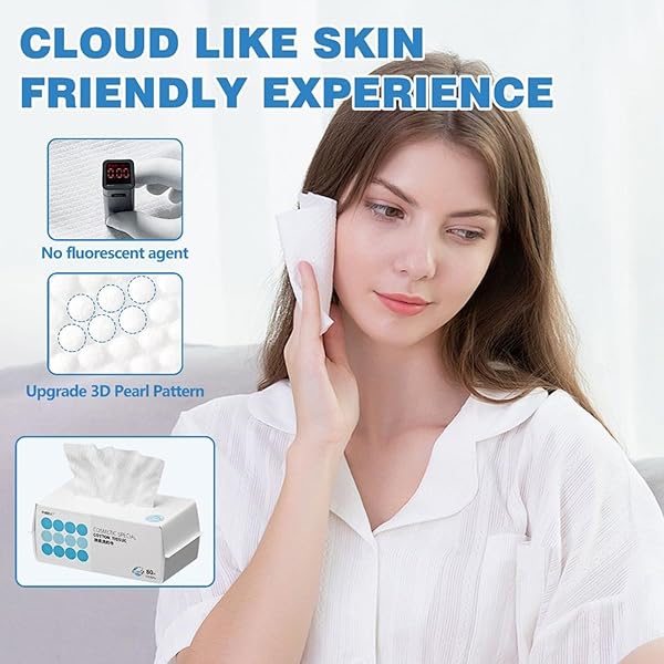 DISPOSABLE FACE TOWELS, BIODEGRADABLE CLEAN TOWELS, ULTRA SOFT & THICK CLEAN FACIAL WASH CLOTH FOR SENSITIVE SKIN, MAKEUP REMOVER CLEAN WIPES, LINT-FREE 80 COUNT