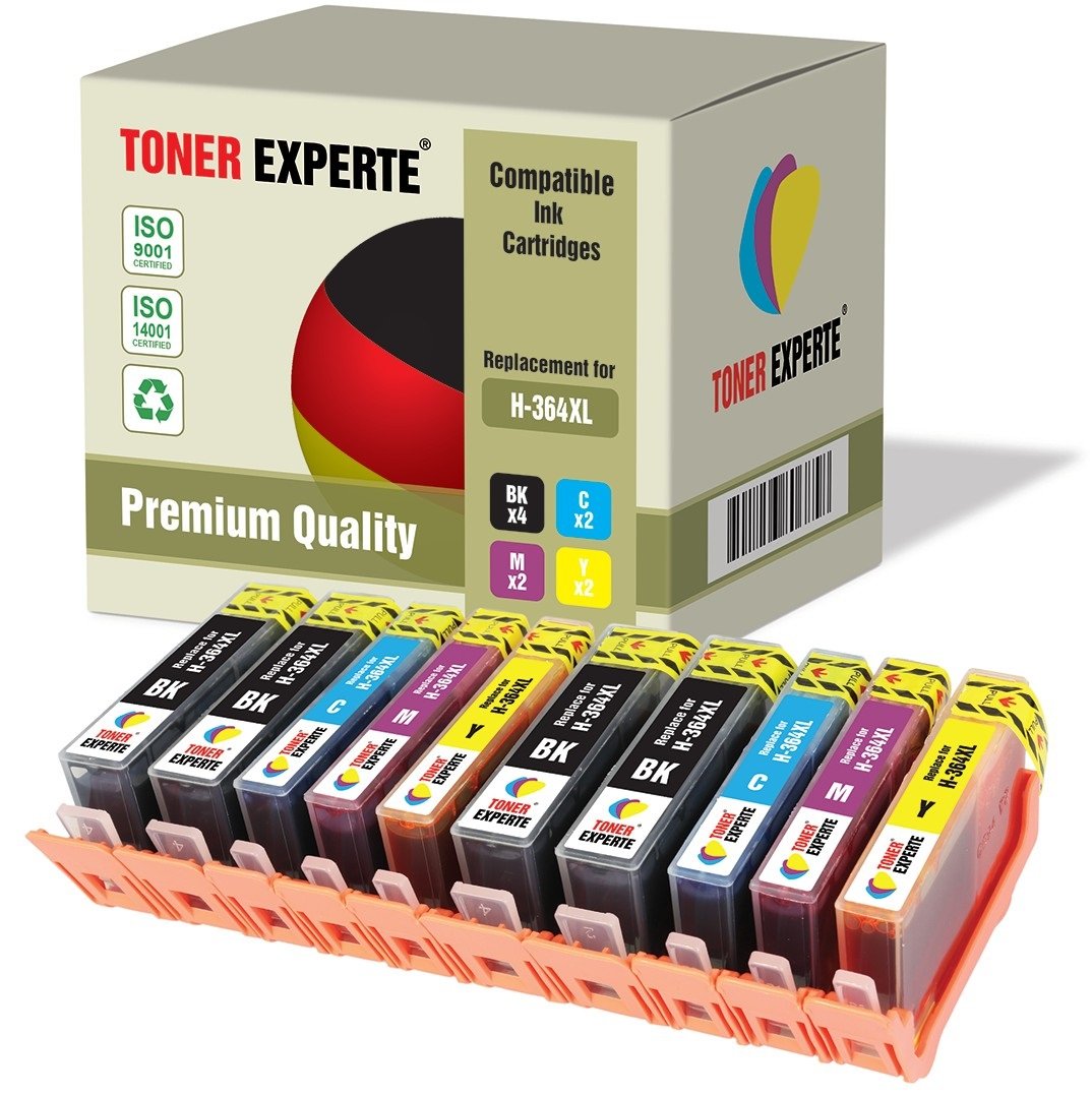 TONER EXPERTE 364 XL 364XL Replacement Ink Cartridge Multipack Compatible with HP Deskjet 3070A 3520 Photosmart 6520 5510 7510 6510 5515 6512 B8550 Officejet 4620 Black Cyan Magenta Yellow 10 Pack