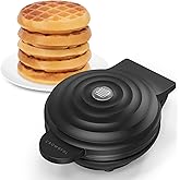 Crownful Mini Waffle Maker Machine, 4 Inch Chaffle Maker with Compact Design, Easy to Clean, Non-Stick Surface, Recipe Guide