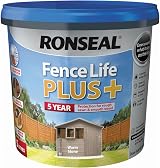 Ronseal Fence Life Plus+ Warm Stone 5L - 5 Year Protection, All Weather, Damp view 4