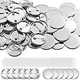 600 Pieces Blank Button Making Supplies Round Badge Parts Metal Pin Button Kit for Badge Make Machine, Including Metal Shells Back Cover and Clear Film(1.46 Inches)