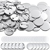 600 Pieces Blank Button Making Supplies Round Badge Parts Metal Pin Button Kit for Badge Make Machine, Including Metal Shells Back Cover and Clear Film(1.46 Inches)