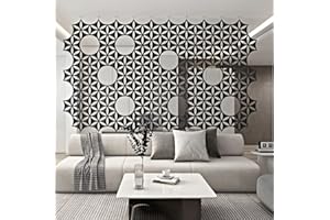 OSHIYINN Felt Fiber Surface High Density Polyester Fiber Board 3D Flower Venus 14"x12" Hanging Room Divider Panel Cut Room Partition Home Decoratio(12 Pcs) (Dark Grey)