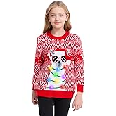 HSCTEK Light Up Child Christmas Knitted Sweater