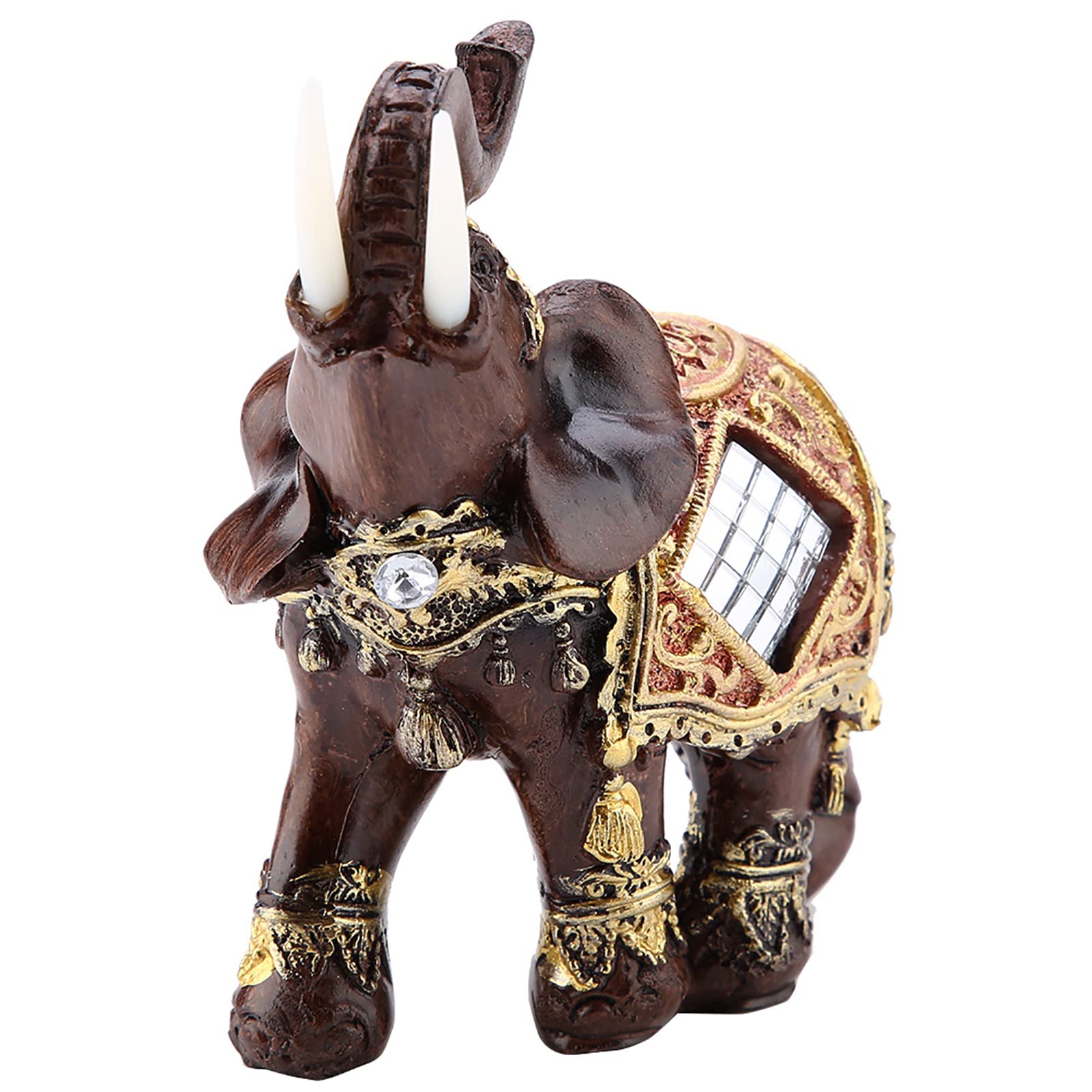 Elephant Statue, Resin Feng Shui Elephant Ornament, Lucky Wealth Figurine for Home Office Decoration, Birthday Gift, Housewarming Present