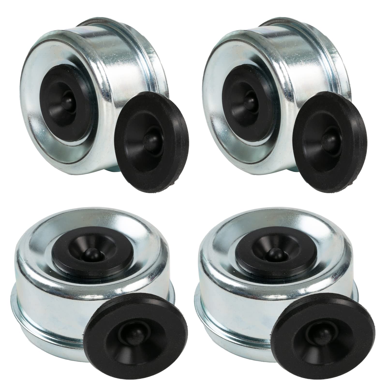 Photo 1 of OEMASSIVE 4pcs 2.44" Trailer Bearing Dust Cap, Bearing Buddy Caps, Trailer Axle Grease Cap with 4 Rubber Plugs Replacements for Trailer Axle Wheel Hub for 5,200 to 6,000lb Trailer Wheel Hubs