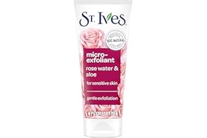St. Ives Gentle Smoothing Face Scrub Our Gentlest Scrub Yet Rose Water and Aloe Vera Made with 100 percent Natural Exfoliants, Paraben Free, Oil-Free, Dermatologist Tested 6 oz