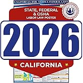 2026 California State and Federal Labor Law Poster - English Version - OSHA Workplace Compliant - Mandatory Regulations All-in-One Required Compliance Posting for Employees 17" x 40" Laminated (English)