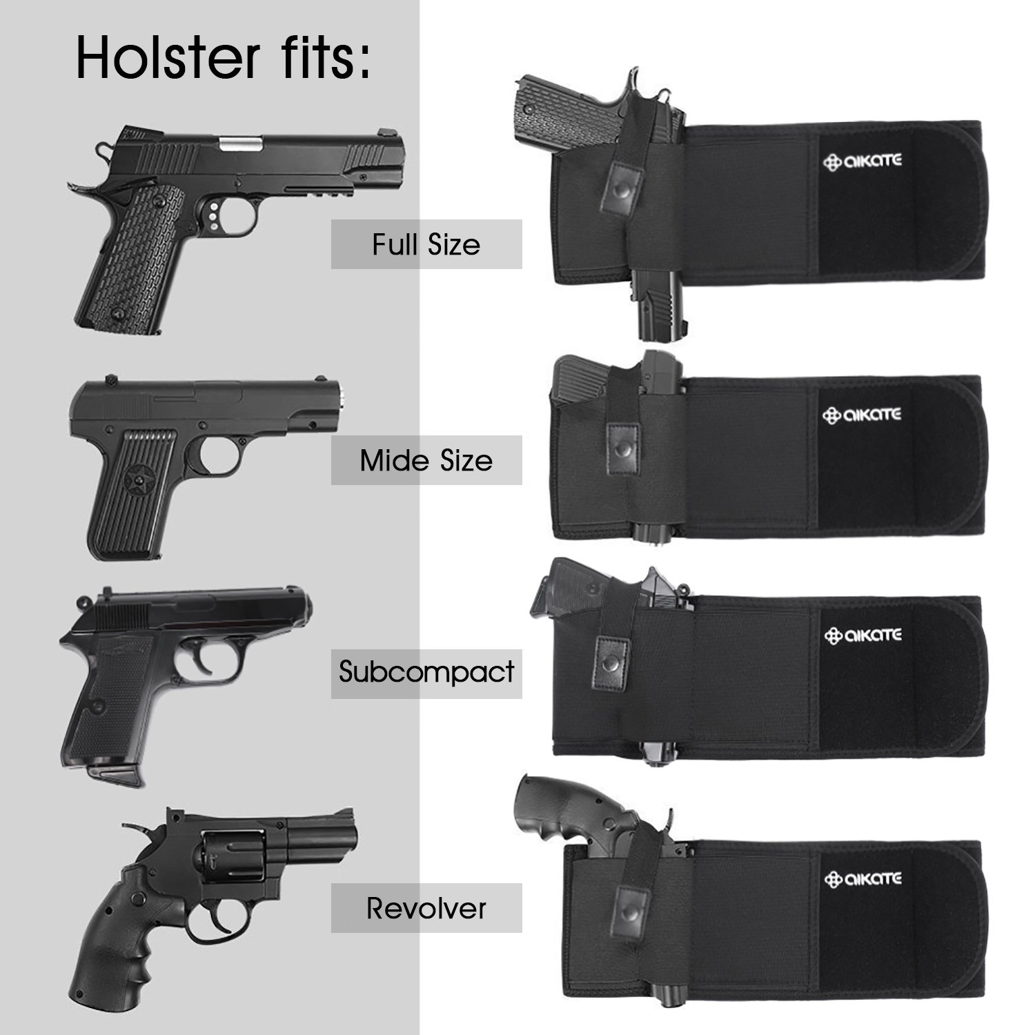 AIKATE Belly Band Holster, Concealed Carry Holster for Men and Women